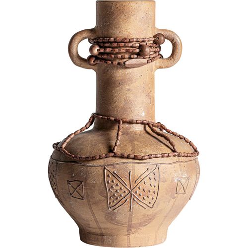 Vase Terracotta Marron Finition Vieillie Style Éclectique