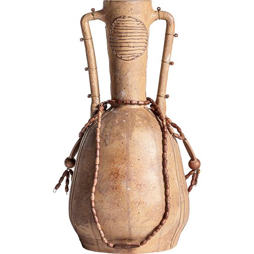 Vase En Terre Cuite Marron Finition Artisanale Style Éclectique