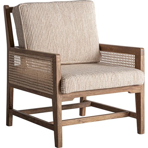 Fauteuil Classique En Bois De Manguier Marron Finition Mate