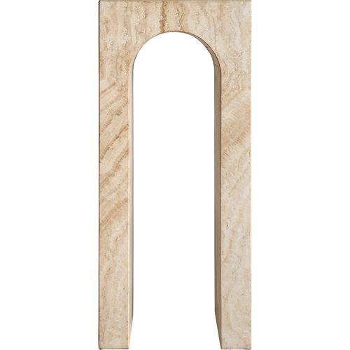 Console En Travertin Brun Clair Style Art Déco Élégance Minérale