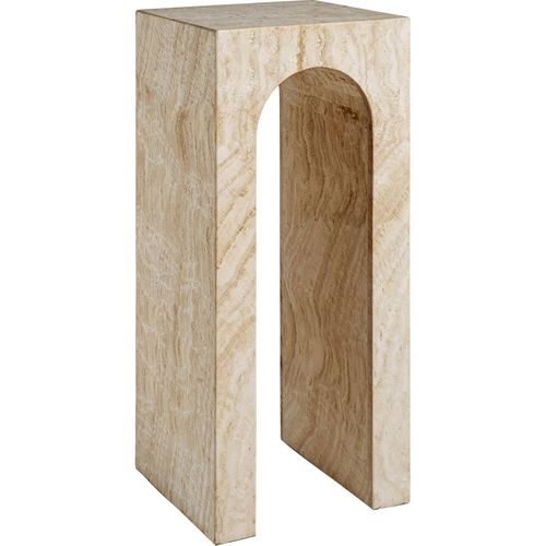 Console En Travertin Brun Clair Style Art Déco Élégance Minérale