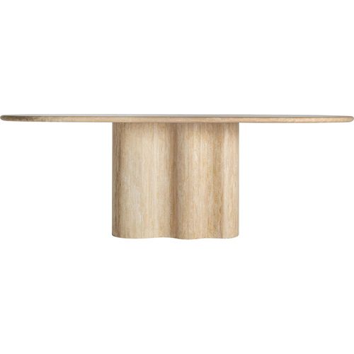 Table De Salle à Manger En Travertin Brun Clair Style Art Déco