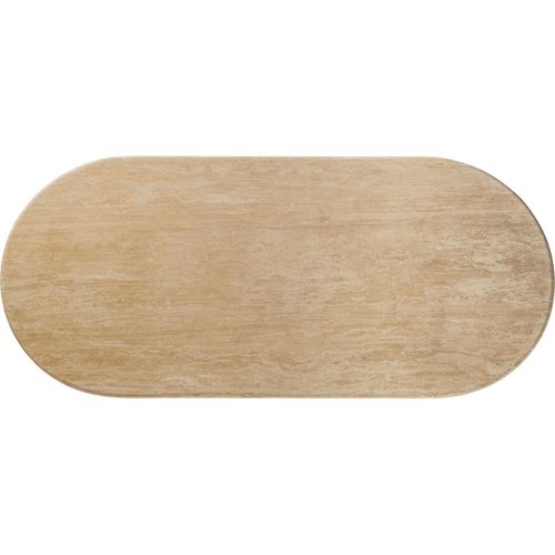 Table De Salle à Manger En Travertin Brun Clair Style Art Déco