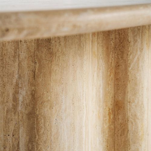 Table De Salle à Manger En Travertin Brun Clair Style Art Déco