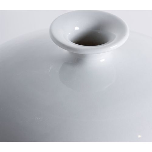 Vase Décoratif Art Déco En Céramique Blanc Finition Naturelle