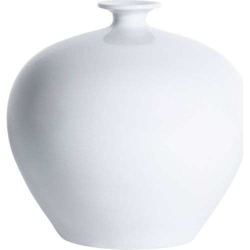 Vase Décoratif Art Déco En Céramique Blanc Finition Naturelle