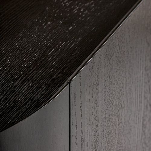 Buffet Art Déco En Chêne Naturel Et Acier Doré Marron Élégant