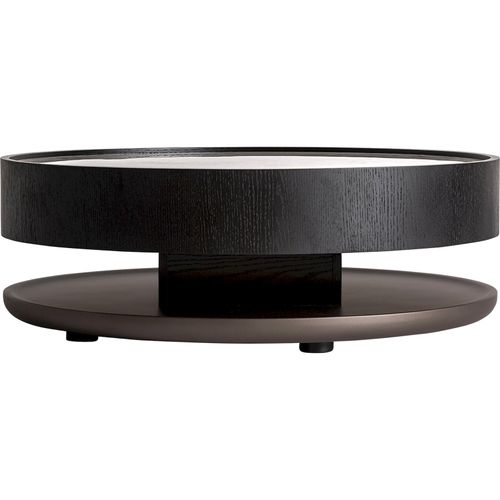 Table Basse Art Déco Bois Teinté Et Verre Ambré Élégant