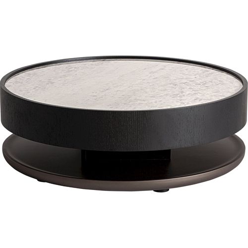 Table Basse Art Déco Bois Teinté Et Verre Ambré Élégant