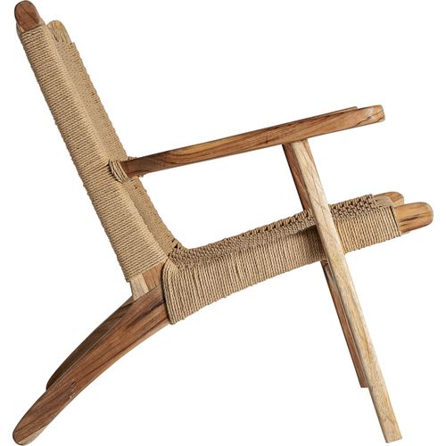 Fauteuil En Teck Et Rotin Style Colonial Marron Finition Teintée