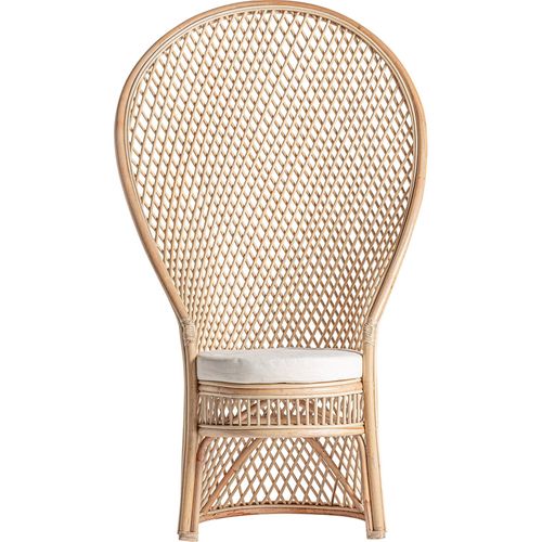 Fauteuil Rotin Vieilli Style Boho Marron Clair Élégant