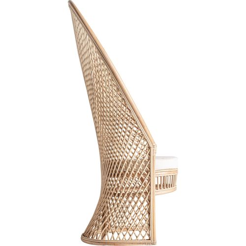 Fauteuil Rotin Vieilli Style Boho Marron Clair Élégant