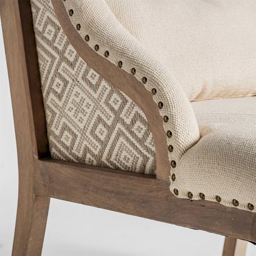 Fauteuil Colonial En Bois De Manguier Marron Finition Vieilli