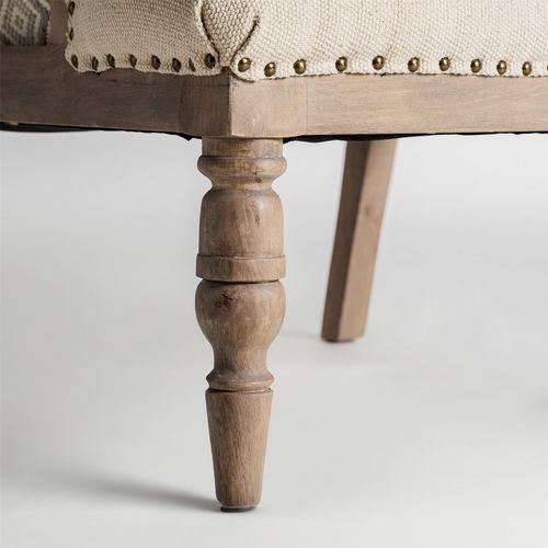 Fauteuil Colonial En Bois De Manguier Marron Finition Vieilli