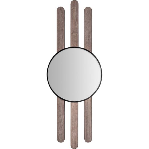 Miroir Mural Art Déco Bois Mdf Marron Finition Rugueuse