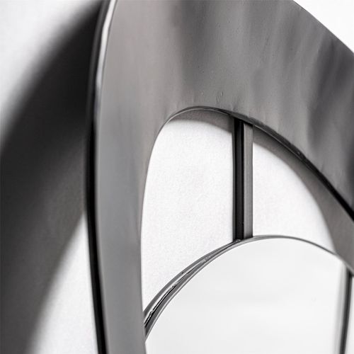 Miroir Art Déco Noir Finition Vieilli Fer Et Bois Raffiné