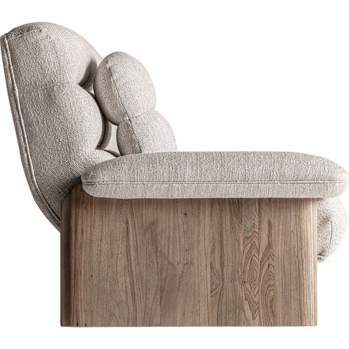 Sofa Jacquard Contemporain En Bois D'orme Finition Marron Vieilli