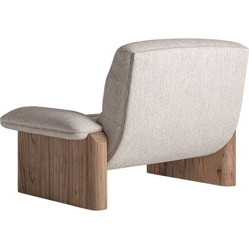 Fauteuil Jacquard Contemporain Bois D'orme Marron Finition Vieilli