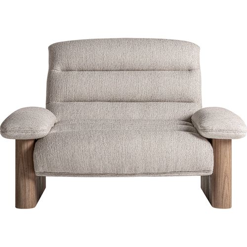Fauteuil Jacquard Contemporain Bois D'orme Marron Finition Vieilli