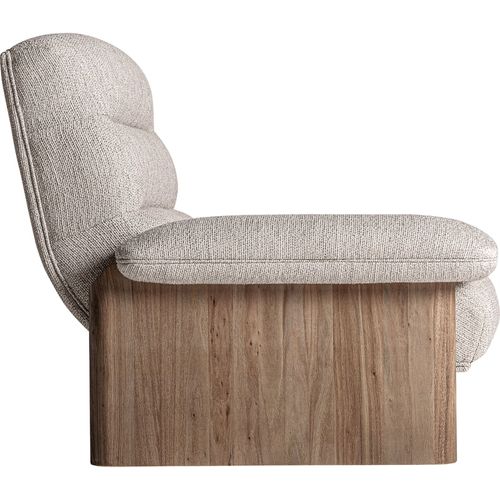 Fauteuil Jacquard Contemporain Bois D'orme Marron Finition Vieilli