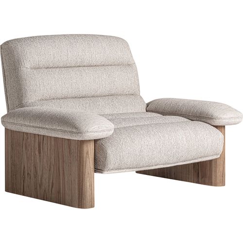 Fauteuil Jacquard Contemporain Bois D'orme Marron Finition Vieilli