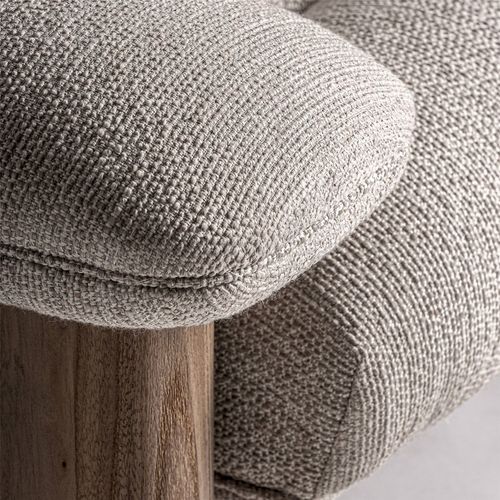 Fauteuil Jacquard Contemporain Bois D'orme Marron Finition Vieilli