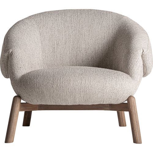 Fauteuil Jacquard Contemporain En Bois D'orme Finition Vieilli