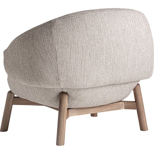 Fauteuil Jacquard Contemporain En Bois D'orme Finition Vieilli