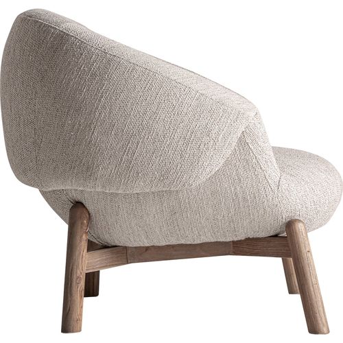 Fauteuil Jacquard Contemporain En Bois D'orme Finition Vieilli