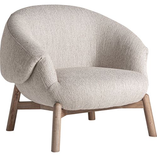Fauteuil Jacquard Contemporain En Bois D'orme Finition Vieilli