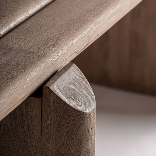 Table à Manger Contemporaine En Bois De Manguier Brun Clair Vieilli