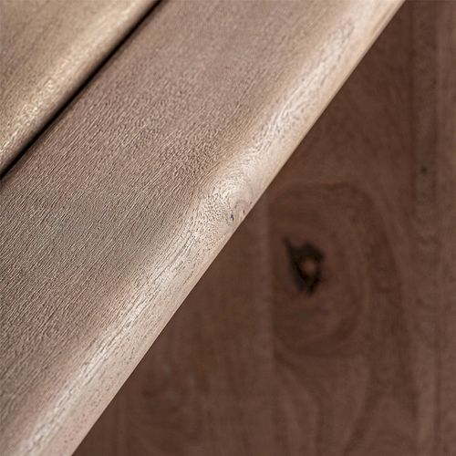 Table à Manger Contemporaine En Bois De Manguier Brun Clair Vieilli