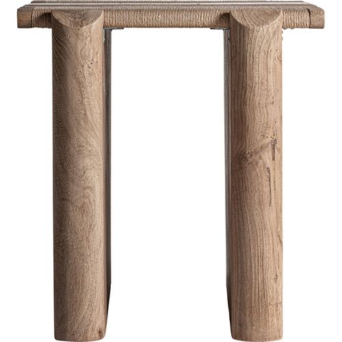 Table Basse Jacquard En Bois De Manguier Finition Vieilli Brun Clair