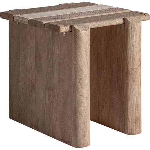 Table Basse Jacquard En Bois De Manguier Finition Vieilli Brun Clair