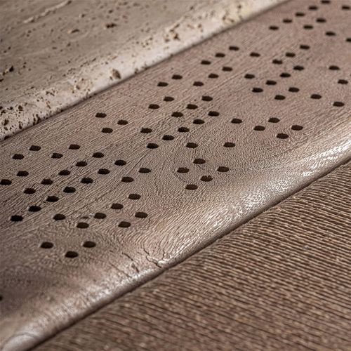 Table Basse Jacquard En Bois De Manguier Finition Vieilli Brun Clair