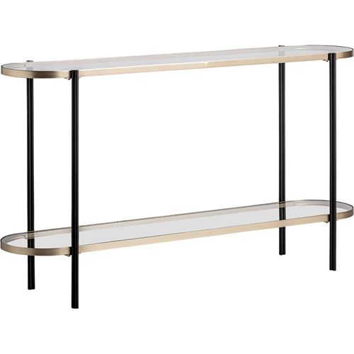 Console Art Déco En Fer Patiné Noir Or Élégance Contemporaine