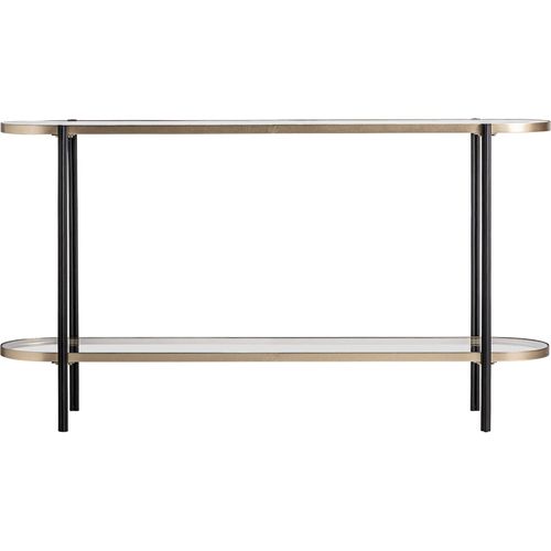 Console Art Déco En Fer Patiné Noir Or Élégance Contemporaine