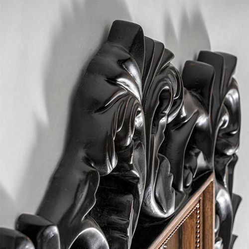 Miroir Noir Classique Finition Patinée Élégance Intemporelle