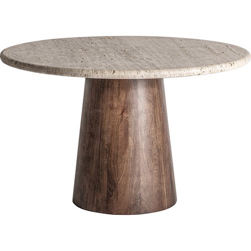 Table De Salle à Manger En Travertin Style Art Déco Beige