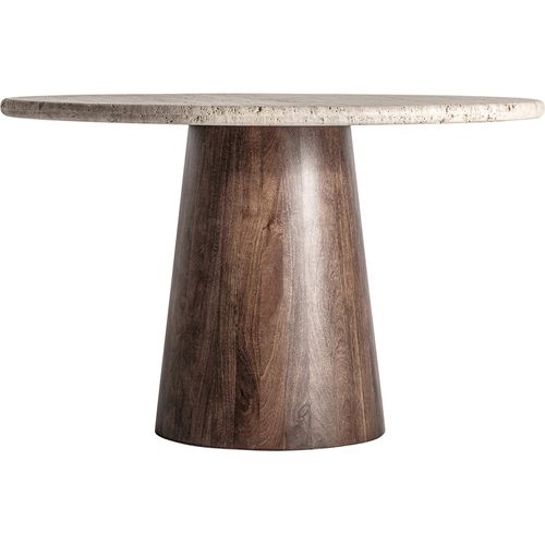 Table De Salle à Manger En Travertin Style Art Déco Beige