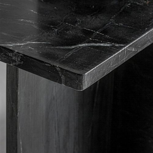 Table d'appoint  Art Déco En Marbre Noir Finition Artisanale