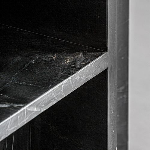 Table d'appoint  Art Déco En Marbre Noir Finition Artisanale