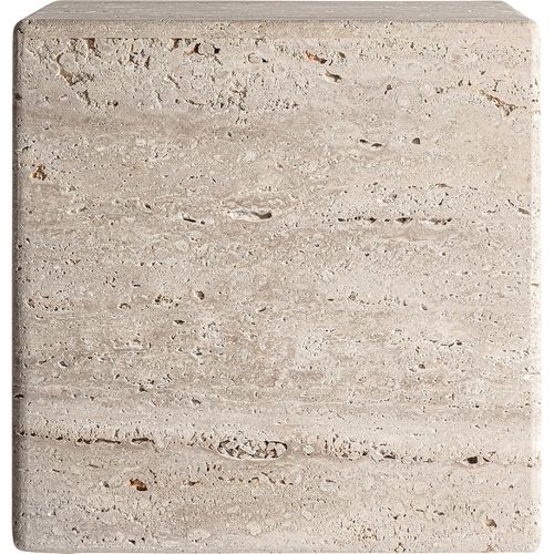 Table Basse Travertin Vieilli Style Art Déco Beige Élégant