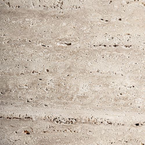 Table Basse Travertin Beige Style Art Déco Finition Vieillie