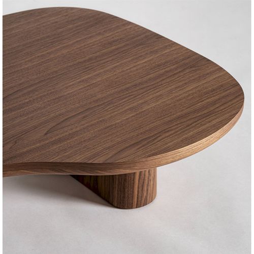 Table Basse Contemporaine Marron Bois Mdf Finition Brillante