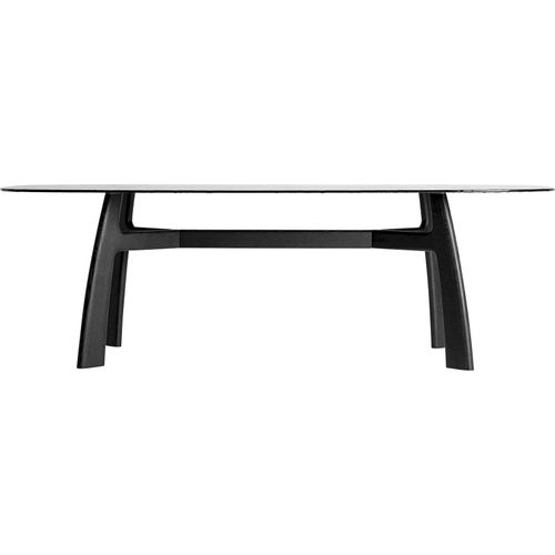 Table De Salle à Manger Contemporaine En Frêne Noir Brillant