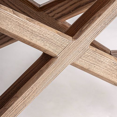 Table à Rallonge Contemporaine En Frêne Finition Mate Brun Clair