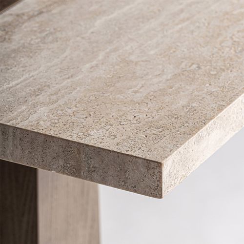 Table De Bar Contemporaine En Chêne Finition Brillante Marron