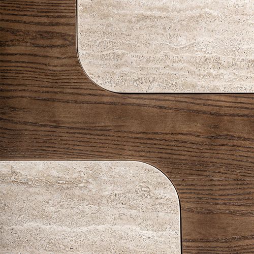 Table De Bar Contemporaine En Chêne Finition Brillante Marron