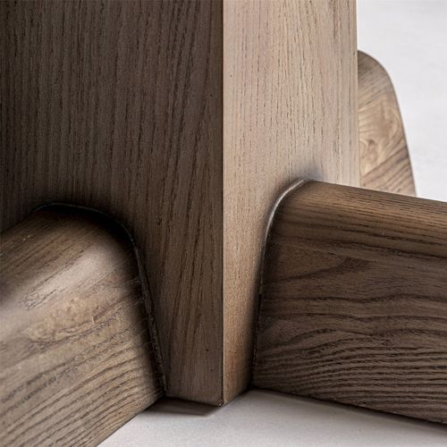 Table De Bar Contemporaine En Chêne Finition Brillante Marron